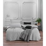 Parure de lit - housse de couette 220 x 240 + 2 taies d'oreiller 60 x 60  65  coton- Gris