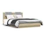 vidaXL Cadre de lit avec tête de lit chêne sonoma 150x200 cm