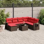vidaXL Salon de jardin 8 Pièces avec coussins marron résine tressée