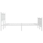 vidaXL Cadre de lit métal sans matelas et pied de lit blanc 140x190 cm