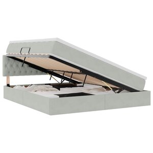 vidaXL Lit de Rangement avec matelas Gris clair 180 x 200 cm Velours