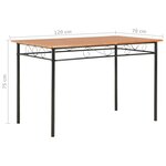 Vidaxl table de salle à manger marron 120 x 70 x 75 cm mdf