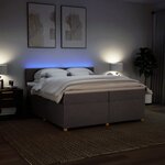 vidaXL Sommier à lattes de lit avec matelas Taupe 200x200 cm Tissu