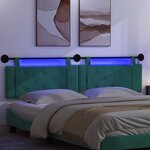 vidaXL Tête de lit suspendue Avec lumière LED Turquoise Velours