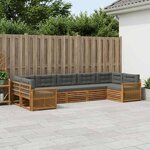 vidaXL Ensemble de canapés d'extérieur 7 Pièces Naturel et Anthracite