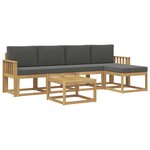 vidaXL Ensemble de canapés d'extérieur 6 pc Blanc et anthracite