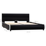 vidaXL Cadre de lit avec LED Noir Similicuir 140 x 200 cm