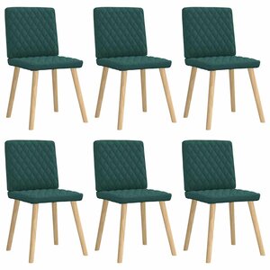 vidaXL Chaises à manger lot de 6 vert foncé tissu