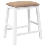 vidaXL Chaises de bar avec coussins 2 Pièces blanc bois massif d'hévéa