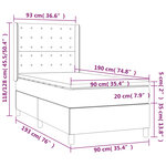 vidaXL Sommier à lattes de lit et matelas Gris foncé 90x190 cm Velours