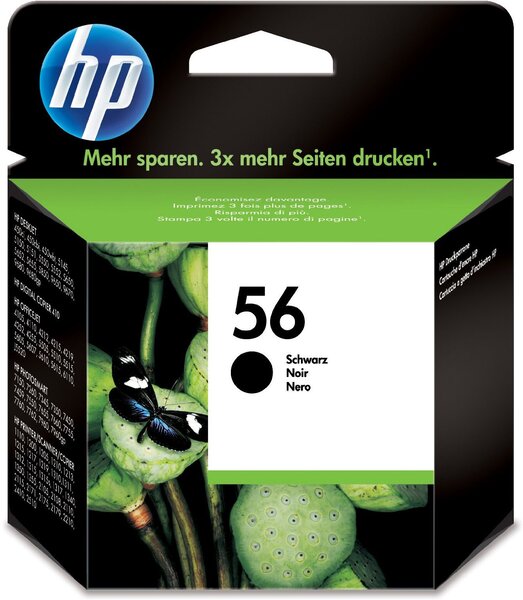 Cartouche jet d'encre origine n°56 c6656ae 19ml noir hp