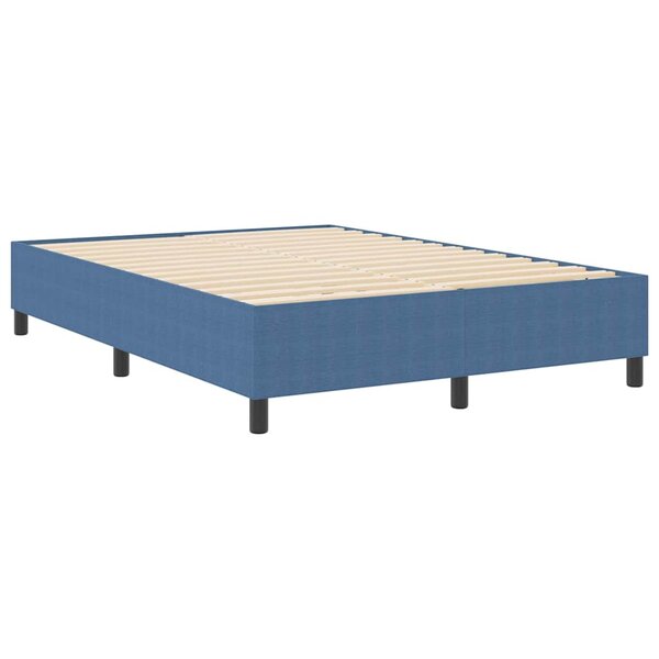 vidaXL Lit à ressorts Bleu 160 x 200 cm Tissu en velours côtelé