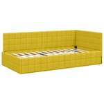 vidaXL Cadre de lit d'angle avec matelas 2 Pièces Jaune Velours