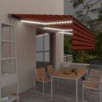 vidaXL Auvent manuel rétractable avec store LED 6x3 m Orange et marron