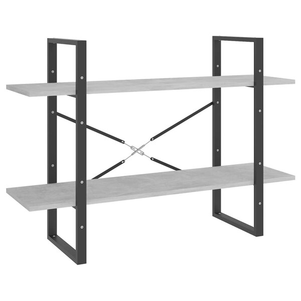 vidaXL Bibliothèque à 2 niveaux gris béton 100x30x70cm bois ingénierie