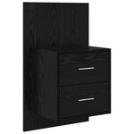 vidaXL Tête de lit avec armoire 3 Pièces Chêne noir Bois d'ingénierie