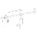 Newstar support de bureau réglable de 3 moniteurs 10"-27" 4-46 cm noir
