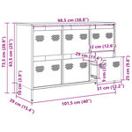 vidaXL Buffet rose 101 5x39x73 5 cm acier laminé à froid