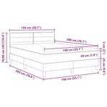 vidaXL Lit à ressort LED avec bandes LED Taupe 140 x 200 cm tissu