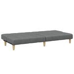 vidaXL Canapé-lit à 2 places avec repose-pied gris foncé tissu