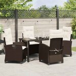 vidaXL Ensemble de salle à manger pour jardin 5 Pièces Marron polyrotin