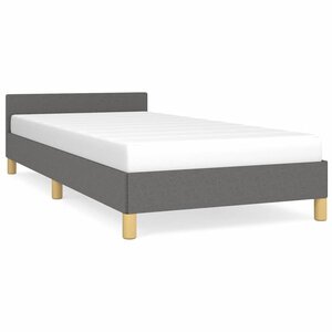 vidaXL Cadre de lit sans matelas gris foncé 90x190 cm tissu