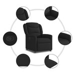 vidaXL Fauteuil inclinable Noir Tissu
