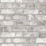 Homestyle papier peint brick wall gris et blanc cassé