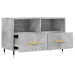 vidaXL Meuble TV Gris béton 80x36x50 cm Bois d'ingénierie
