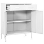 vidaXL Armoire de rangement Blanc 80x35x101 5 cm Acier