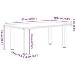 vidaXL Table à manger marron clair bois de chêne massif rectangulaire