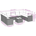 vidaXL Salon de jardin 10 Pièces avec coussins gris résine tressée