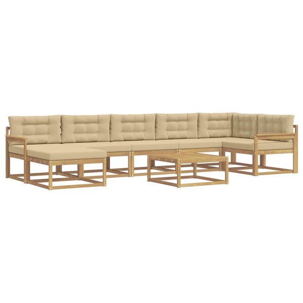 vidaXL Ensemble de canapés d'extérieur 8 pc Blanc et Beige