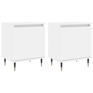 vidaXL Tables de chevet 2 Pièces blanc 40x30x50 cm bois d'ingénierie