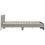 vidaXL Cadre de lit avec tête de lit et LED sonoma gris 150x200 cm