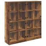 vidaXL Haut Armoire 2 Pièces Bois Ancien 136 x 37 x 142 cm