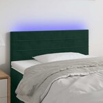 vidaXL Tête de lit à LED Vert foncé 100x5x78/88 cm Velours