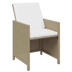 vidaXL Ensemble à manger de jardin coussins 19Pièces Beige Résine tressée
