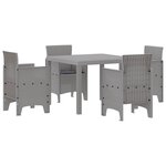 vidaXL Ensemble de salle à manger pour jardin 5 Pièces Gris clair