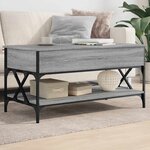 vidaXL Table basse sonoma gris 100x50x50 cm bois d'ingénierie et métal