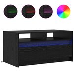 vidaXL Table basse Chêne noir 90 x 50 x 45 cm Bois d'ingénierie