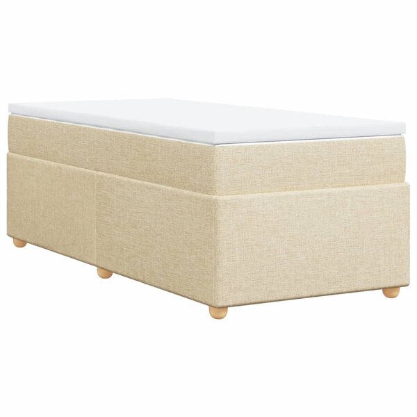 vidaXL Sommier à lattes de lit avec matelas Crème 100x200 cm Tissu