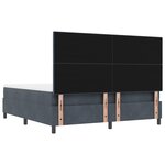 vidaXL Lit box spring avec matelas et banc gris foncé 180x200 cm en velours