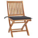 vidaXL Chaises pliables de jardin avec coussins lot de 4 Teck solide