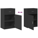 vidaXL Armoire de rangement noir 56 5x39x90 cm bois d'ingénierie