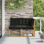 vidaXL Canapé d’extérieur milieu et coin avec coussin 2 Pièce Blanc