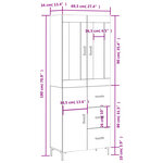 vidaXL Buffet haut Sonoma gris 69 5x34x180 cm Bois d'ingénierie