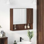 vidaXL Armoire Miroir Chêne marron 59 x 17 x 55 cm Bois d'ingénierie