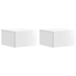 vidaXL Cabinet de chevet mural 2 Pièces Blanc brillant 33 x 34 5 x 20 cm
