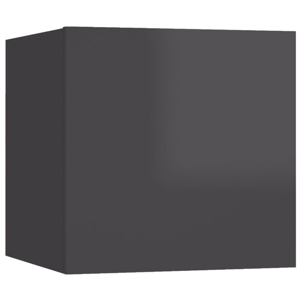 vidaXL Table de chevet Gris brillant 30 5x30x30 cm Aggloméré